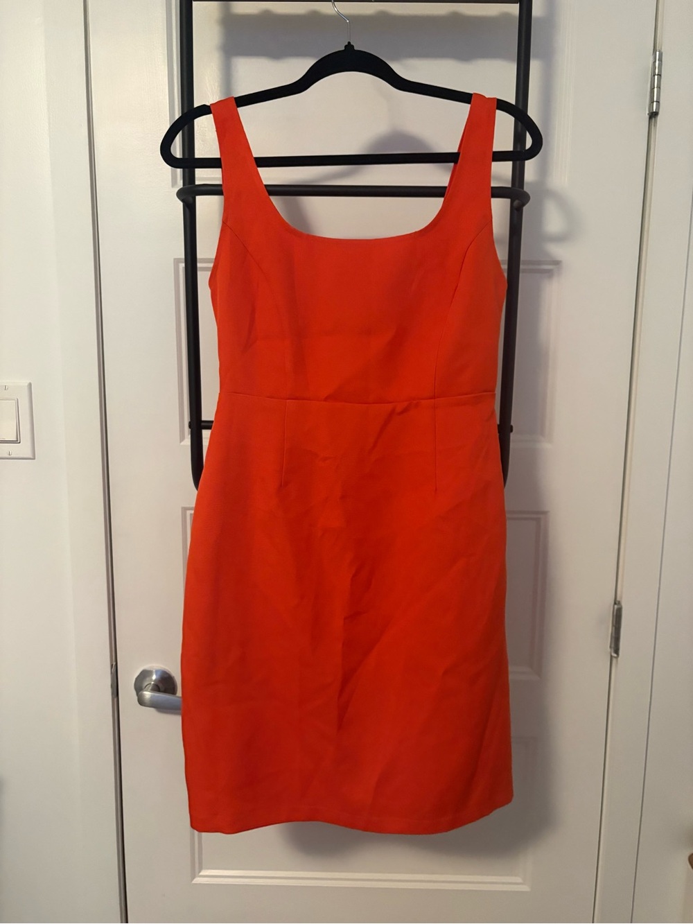 Molly Bracken Vibrant Orange Scoop-Neck Mini Dress